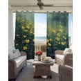 thumbnail image 6 of Spring Floral Blackout Curtains for Bedroom Living Room Darkening Curtains 96 Inches Long Green Botanical Modern Oil Painting Yellow Window Curtain 2 Panels Set Window Treatment Drapes 52"x96", 6 of 9