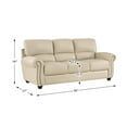 thumbnail image 2 of Lexicon Foxborough 21.5" Traditional Plywood and Leather Sofa in Cream, 2 of 4