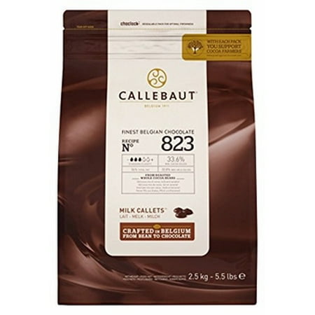 Callebaut Chocolate Chips - Callebaut 823 Milk Chocolate Baking Callets (Chips) - 33.6% - 1 bag, 5.5 lb Bag