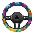 thumbnail image 2 of Yuyamidu Whilpool Tie Dye Steering Wheel Cover Thick Car Steering Wheel Covers Flannel Auto Accessories for Automobile Sedan Fluffy Wheel Cover for Women Men, 2 of 7