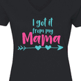thumbnail image 4 of Inktastic I Got It From My Mama, Arrow, Hearts - Blue Pink Women's V-Neck T-Shirt, 4 of 5