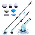 Home Tool Kits on Clearance, Wireless Long HandLED Cleaning Brush with 7 Brush HeadsHandheld