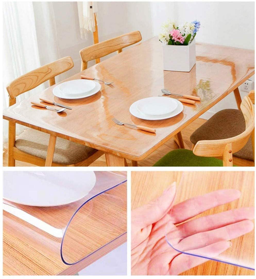 ZHANGQINGXIU Clear Table Cover Protector Table Protector Pad 1mm Thick No  Plastic Smell Transparent Table Cover Mat Dining Table Protective Cover