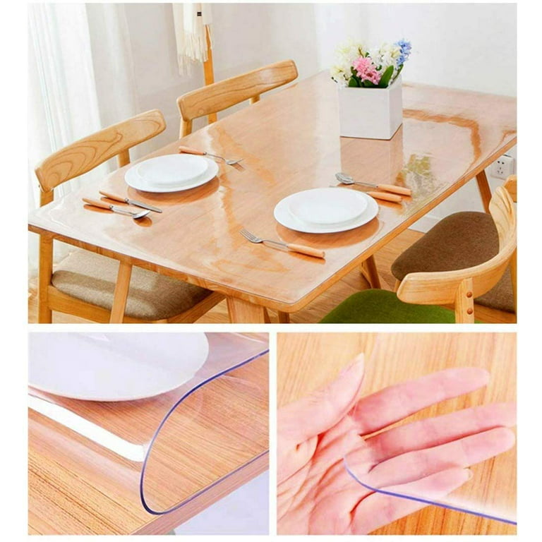 Dropship Clear PVC Table Cover Protector Transparent Tablecloth Pad Plastic Desk  Mat Vinyl Waterproof Heat Resistant For Dining Table Office Desk Coffee  Table RT to Sell Online at a Lower Price