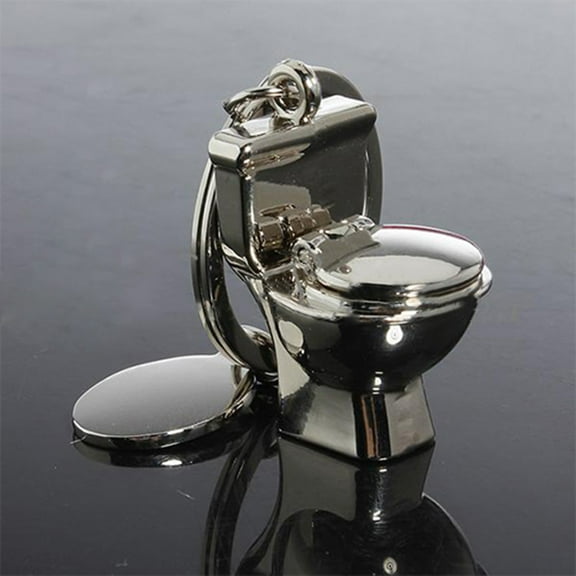 OPOLSKI Creative 3D Pendant Toilet Keychain Simulation Mini Keyring Gift Decor
