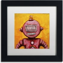 Trademark Fine Art 'Weebot-Friends' Canvas Art by Craig Snodgrass, White Matte, Black Frame