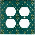 thumbnail image 3 of Metal Light Switch Plate Cover Elegant Yellow Tufted Rose Emerald Damask DAM097, 3 of 13