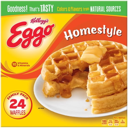 Kellogg's Eggo Homestyle Waffles, 24 count, 29.6 oz - Walmart.com
