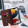 thumbnail image 5 of Dteck Wallet Phone Case for iPhone 14 Plus 6.7 Inch RFID Blocking Credit Card Holder Kickstand Folio Flip Cover with Magnetic Closure, Coffee, 5 of 9