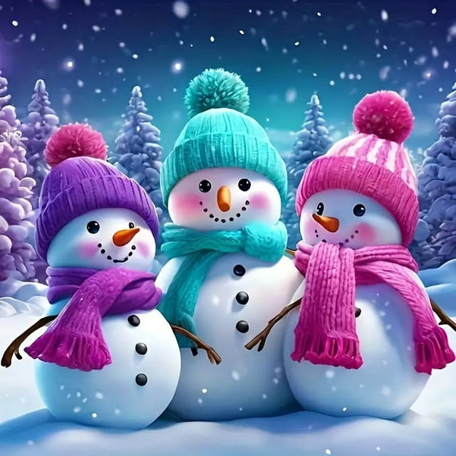 Kits de Broderie Diamant DIY 5D Scène d'Hiver Train Rétro Scintillant Dessin Animé, 35*35cm, Cadre Non Inclus.,4008