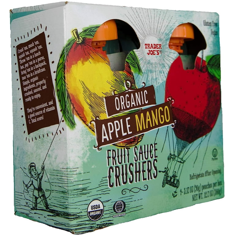 Trader Joe's Organic Apple Mango Fruit Sauce Crushers - Pack of 2