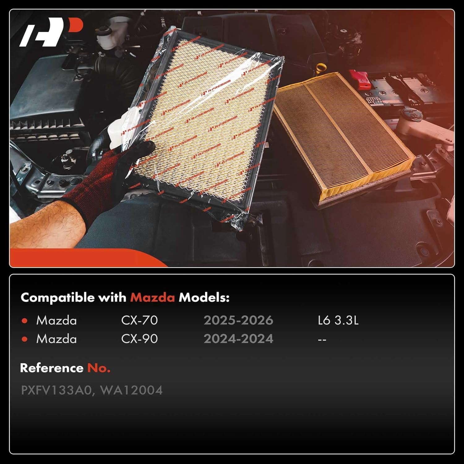 A-Premium 2-PC Engine Air Filter Compatible with Mazda CX-70 2025-2026 3.3L, CX-90 2024