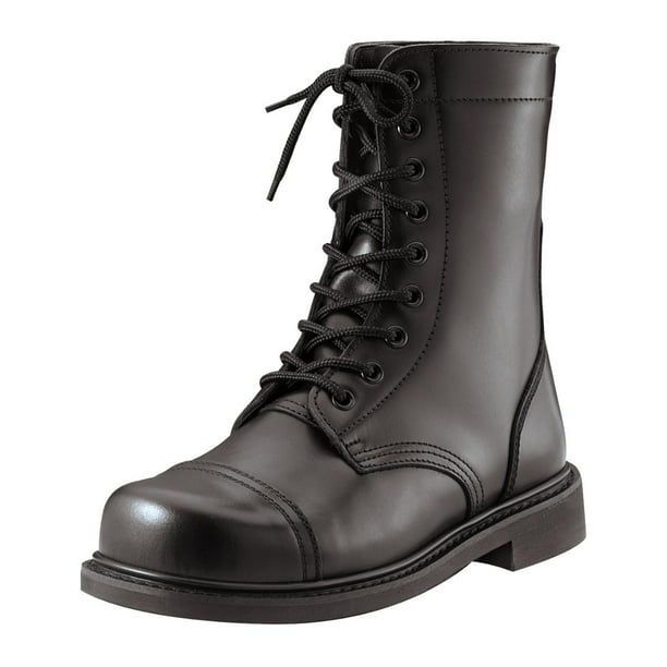 Rothco - Black Military Style Steel Toe Combat or Jump Boots - Walmart ...