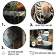 thumbnail image 3 of Designart "Zebra Floral Bath Encounter" Bathroom Canvas Wall Art, 3 of 7