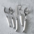 thumbnail image 3 of French Home Laguiole Connoisseur 20-Piece 18/10 Stainless-Steel Flatware Set with Pearl White Handles, 3 of 6