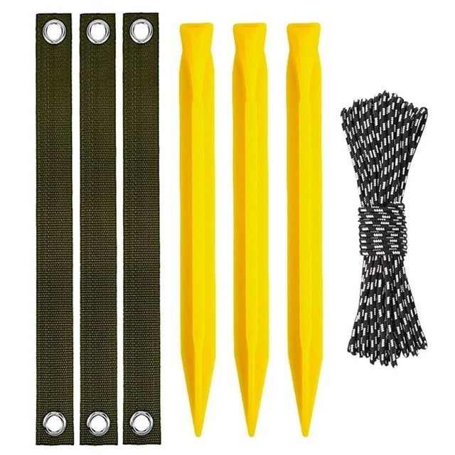 Tree Stakes Tree Stake Kit with Strap Strong Rope and Stakes Tree Straightening Kit with 3 Tree Straps 3 PCS Tree Stakes and Reflective Rope Against Bad Weather for sale