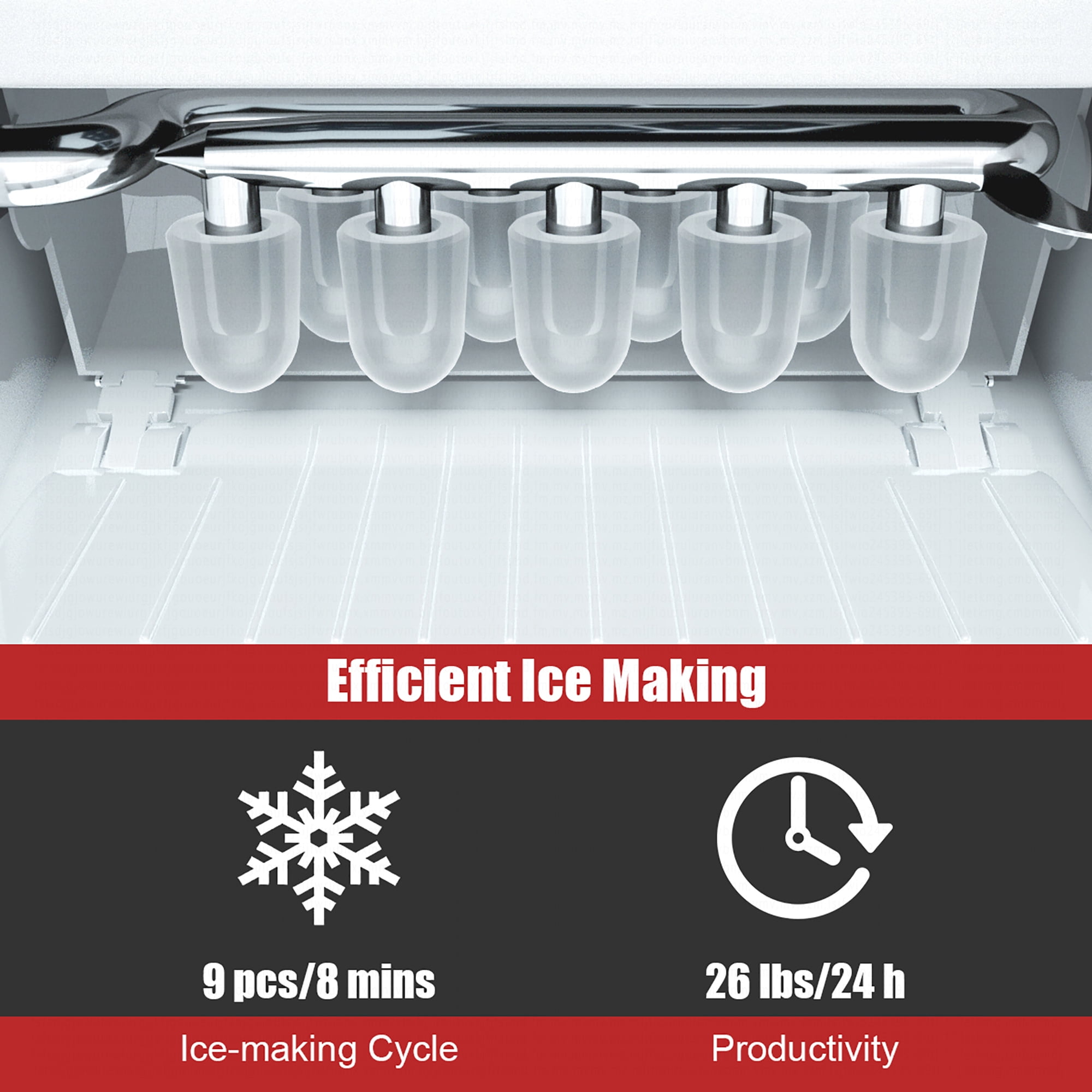 Costway Portable Ice Maker Machine Countertop 26Lbs/24H Self-cleaning w/ Scoop Red