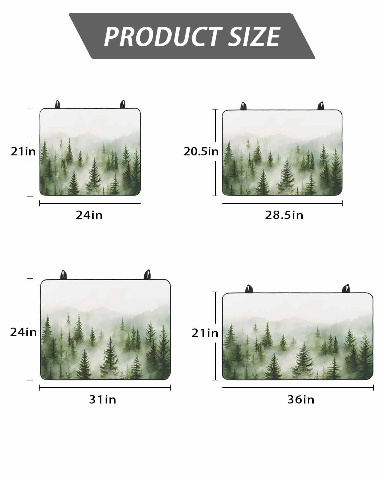 Stove Top Covers for Electric Stove, Green Mist Forest Glass Stovetop Cover Protector, Foggy Mountain Tree Nature Landscape Induction Cooktop Protector Oven Mat for Kitchen Countertop 24"x21"