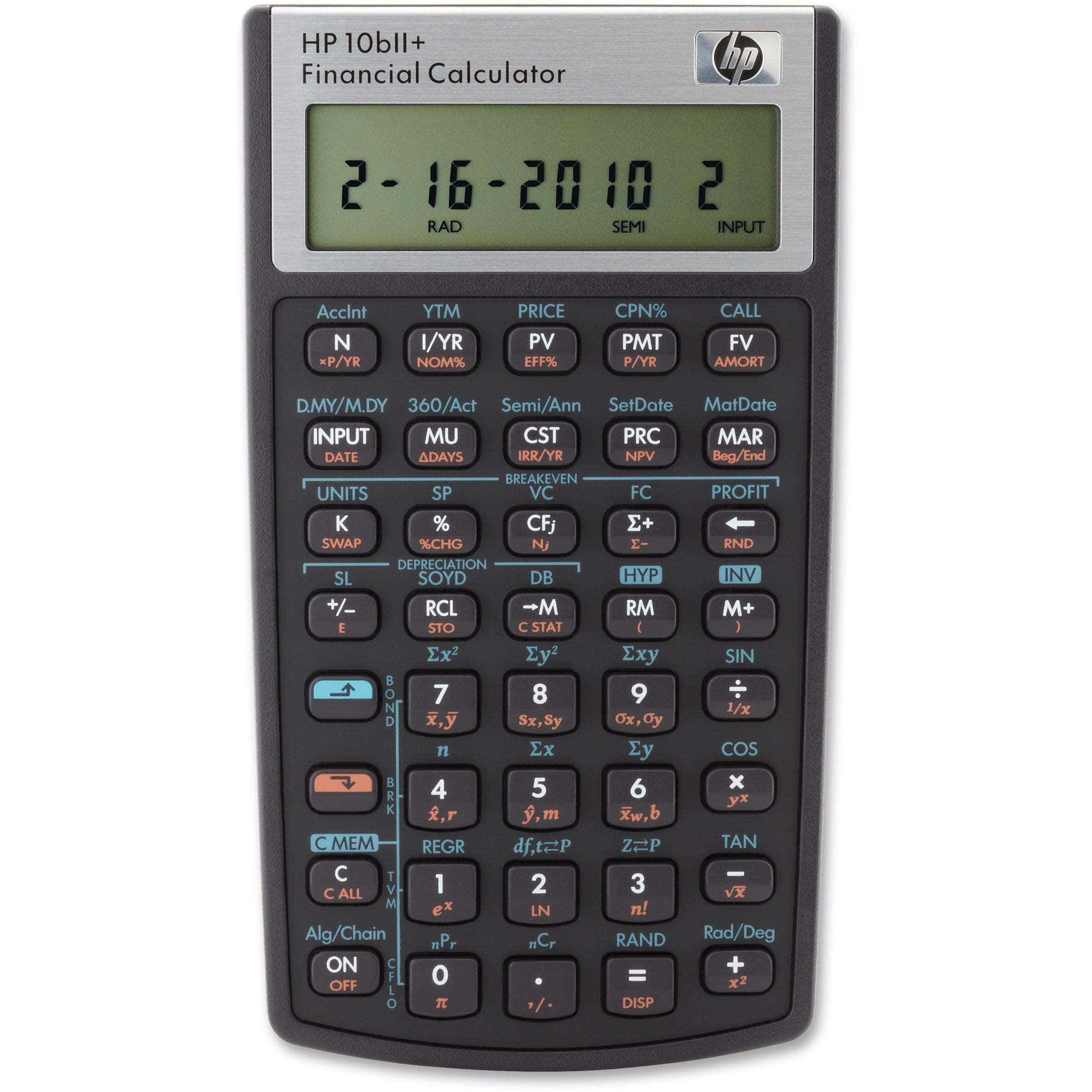 HP 10BIIPlus Financial Calculator, Retail Box with Extra Batteries, Multicolor