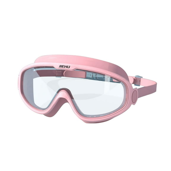 Panoramic HD Swim Goggles Large Frame Waterproof Eye Protection Fashionable Students Swim Goggles UV Protection Anti-Fog Pool Water Swimming Goggles For Boys Girls Youth Toddler Adults (Pink)