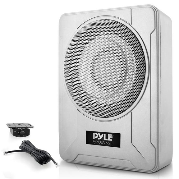 Pyle 8-Inch Low-Profile Amplified Subwoofer System - 600-Watt Compact Car Subwoofer W/ Built in Amp