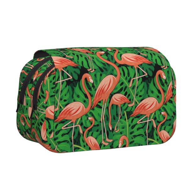 Easygdp Flamingo para Estuche de Lápices con Tapa Flip, Suministros de Oficina y Universidad para Adolescentes y Adultos