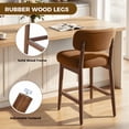thumbnail image 4 of Daluvenix Counter Height Bar Stools Set of 4, Mid-Century Bar Chairs with Solid Wood Frame and Backrest, Modern Boucle Fabric BarStool for Kitchen Island, Wooden Dining Room Chair, 4 of 8