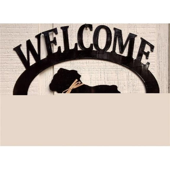 The Lazy Scroll bulldogwelcome English Bulldog Metal Welcome Sign