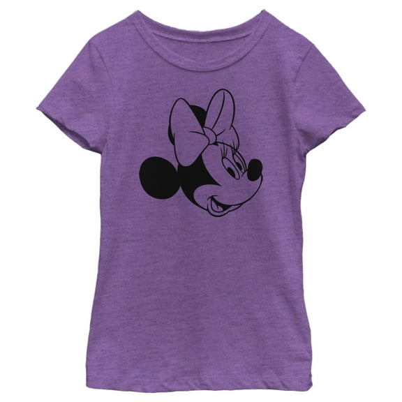 Girl's Mickey & Friends Simple Minnie  Graphic Tee Purple Berry Medium