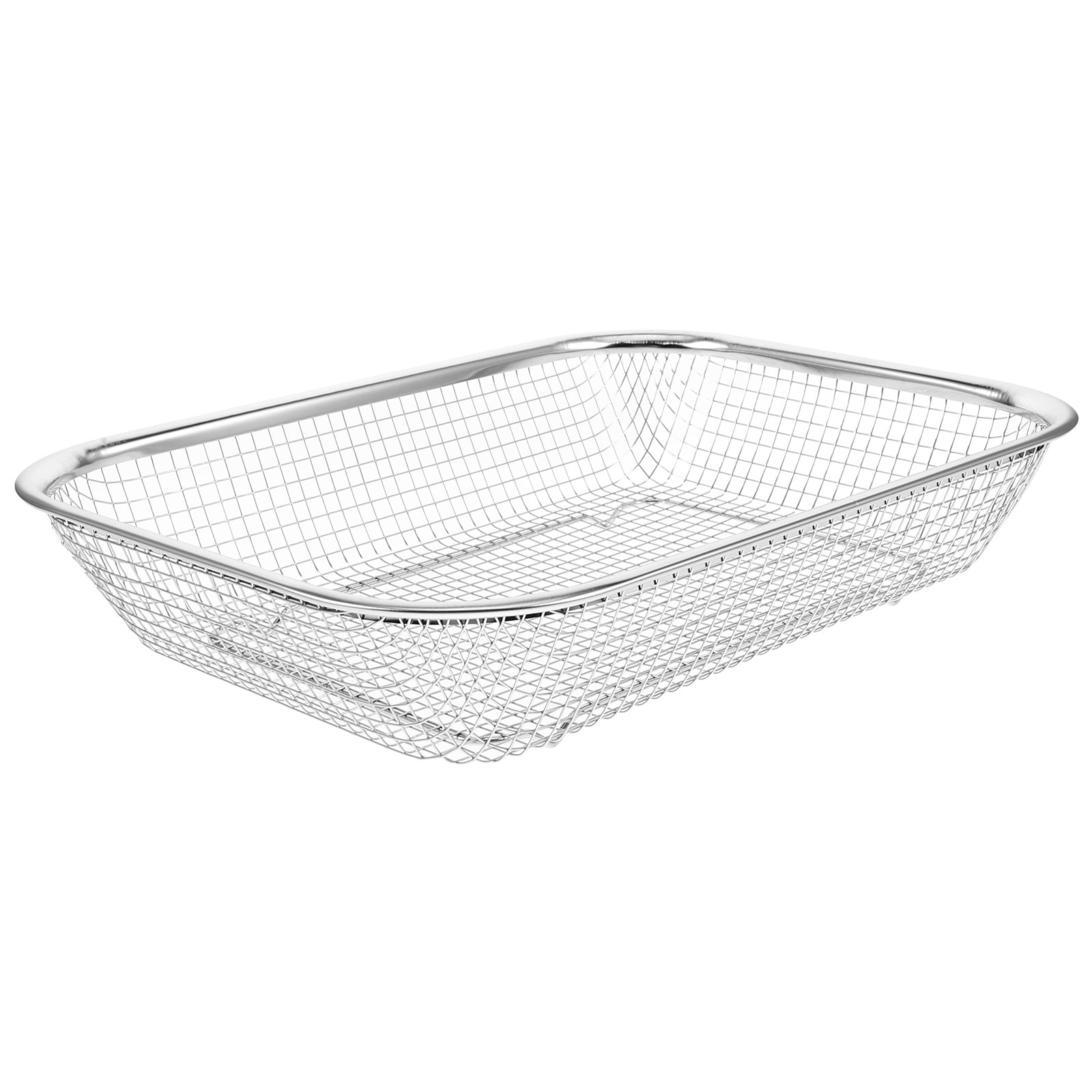 WHAMVOX Dishwasher Storage Basket for Fry with Stainless Steel Material Silver Color Uniform Hole Design