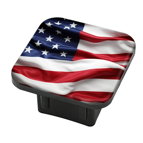 Hitch Cover Fits For 2-Inch Hitch,Red And White Stripes And Starsrubber Trailer Hitch Cover Tube Plug Insert,Car Exterior Accessories, Receiver Tube Hitch Plug