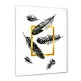 thumbnail image 2 of Designart 'Feathers and Golden Frame' Bohemian & Eclectic Framed Art Print, 2 of 4