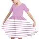 thumbnail image 1 of Odeerbi Niñas de Verano Vestido de Línea A Rayas Vestido de Columpio Vestido Elástico de Manga Corta Para Niños, 1 of 7