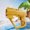 Yellow, variant on Double Nozzle Water Guns, Usavan Cartoon Water Play Toys for Beach Battles, Non-Slip Grip Easy Press Handle Outdoor Pool Bathroom Shower Fun
