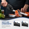 thumbnail image 2 of VLOXO Cordless Electric Knife, Electric Knives Rechargeable Bread Knife with Safety Lock Ergonomic Handle Electric Meat Knife for Carving Meat Bread Steak Fish Fillet Cheese Include 2 Blades, 2 of 11