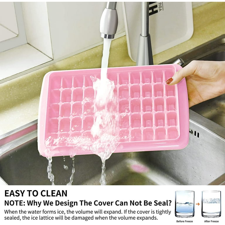 Hometimes Ice Cube Tray with Lid and Bin for Freezer, Easy Release