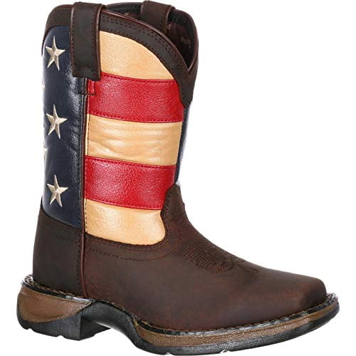 Lil' Rebelâ¢ by Durango Big Kids Flag Western Boot Brown/Union Flag - DBT1060