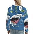 thumbnail image 7 of Daiia Great White Shark Pattern Women's Fashion Hoodies & Sweatshirts with Kangaroo Pocket Hooded Sweatshirt with Eye-catching Drawstrings-X-Large, 7 of 7