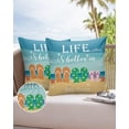 thumbnail image 6 of Outdoor Waterproof Pillow Covers for Patio Furniture Summer Beach Starfish Throw Pillow Cover Life Is Better in Flip Flops Pillowcases Set of 2 Cushion Case for Sofa Couch Chair Home Decor 16x16 inch, 6 of 6