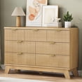 thumbnail image 3 of Ourlova Commode Cannelée pour Chambre avec 7 Tiroirs 48 Po de Large Commode Moderne Commode en Bois Meuble Télé Garde-Robe en Bois Rangement pour Vêtements Chêne Naturel, 3 of 7