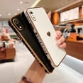 thumbnail image 4 of Phone Cases for iPhone XR 6.1" Plating Cute Love Heart Side Heart Print Design Luxury Camera Protection Anti-Fall Shockproof Soft Electroplated Silicone Cover Bumper-White, 4 of 6