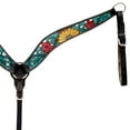 thumbnail image 6 of Hilason Horse Floral Hand Painted American Leather Breast Collar Headstall Brown, 6 of 7