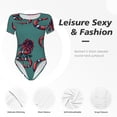 thumbnail image 4 of Fotbe Snake And Rose Body de Mujer con Cuello Redondo y Mangas Cortas, Sin Mangas Ajustado, Suave, Cómodo y Básico-Small, 4 of 7