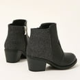 thumbnail image 7 of Huowey Girls Ankle Boots Solid Black Classic Versatile Side Zipper Thick Heel Square Heel Little Kid And Big Kids Short Boots, 7 of 7