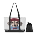 thumbnail image 7 of FORMRS Canvas Laptop Tote Bag for Women with 15.6" Computer Compartments Shoulder Handbag, Gray Cute Dog Artist, 7 of 7