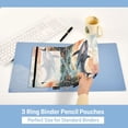 thumbnail image 5 of Whales Waves Trees Clouds 2 Pack Pencil Pouches Zipper Pencil Case 3 Ring Pencil Pouch Cosmetic Bag, 5 of 6