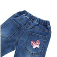 thumbnail image 3 of KIDSCOOL SPACE Little Girl Embroidered Jeans,Big Girls Elastic Waist Denim Bottom Pants, 3 of 5