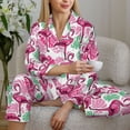 thumbnail image 6 of Lsque Flamingo Pattern Long Sleeve Pajama Set for Women - Soft 2-Piece Sleepwear and Loungewear Set with Pockets, Comfy Nightwear-Medium, 6 of 7