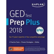 GED Test Prep Plus 2018: 2 Practice Tests + Proven Strategies + Online, Pre-Owned (Paperback)