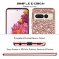 thumbnail image 3 of Compatible with Google Pixel 7 Pro Case Glitter Bling Google Pixel 7 Pro Phone Case for Girls Cute Bumper Shockproof Protective Cases (Rose Gold), 3 of 7